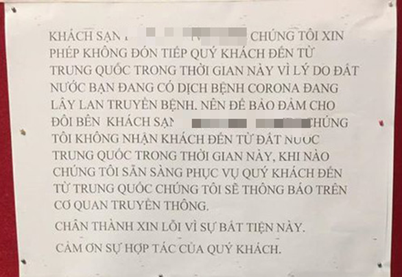 Nhiều ý kiến trái chiều liên quan đến việc khách sạn Đà Nẵng từ chối phục vụ khách Trung Quốc