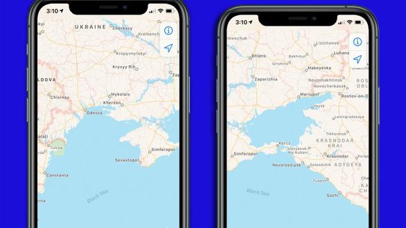 Apple muốn lấn sân sang chính trị khi Đánh dấu Crimea thuộc Nga?